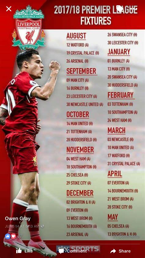 lfc fixtures on tv guide